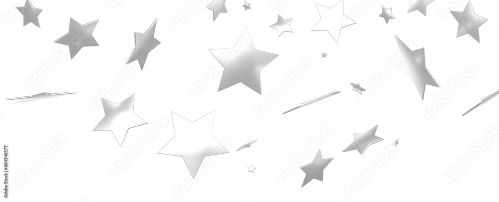 Silver star of confetti. Silver star of confetti.