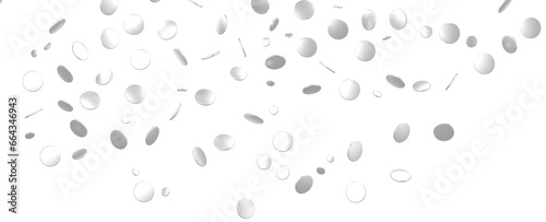 silver Delight: Captivating 3D Illustration of Joyful silver Confetti