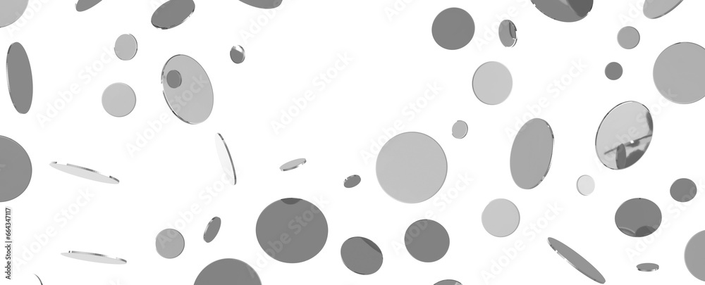 Glorious Cascade: Exquisite 3D Illustration of Glowing silver Confetti Glorious Cascade: Exquisite 3D Illustration of Glowing silver Confetti
