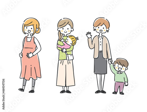 出産・育児・子育てのイラスト