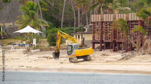 Wallpaper Mural Construction building. Mana Island, Fiji Torontodigital.ca