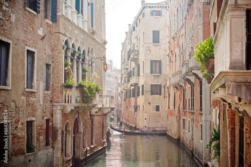 Landscape of Venice views  concept of vacation in Italy. Old part of city center. Ideas for journey. 