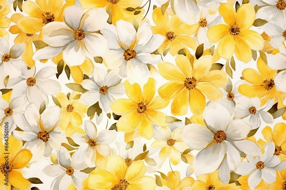 Obraz premium A pattern of yellow flowers