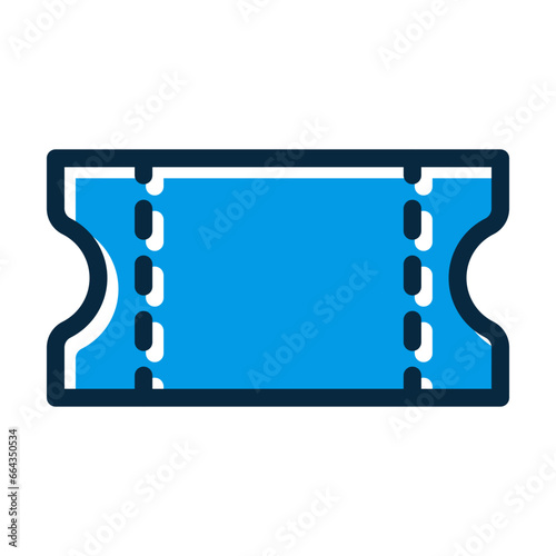 Football Ticket Vector Thick Line Filled Dark Colors