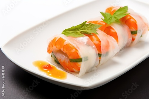 steamed shrimp summer roll with rice paper wrap