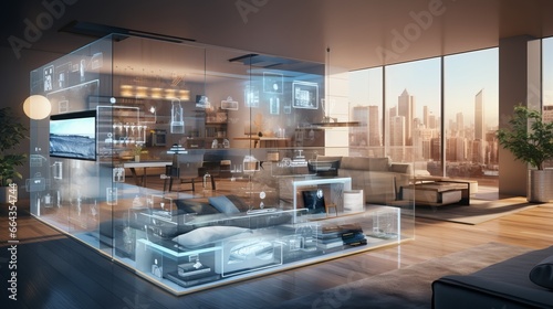 Smart home technology refers to the concept of a virtual interface that can be used to manage and operate a wide range of systems and devices within a household © ND STOCK