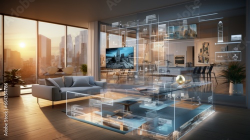 Smart home technology refers to the concept of a virtual interface that can be used to manage and operate a wide range of systems and devices within a household © ND STOCK