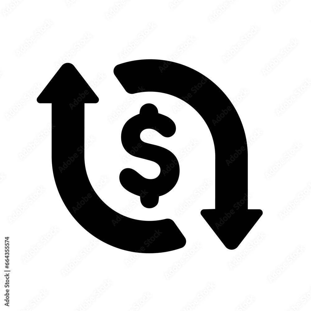 Exchange rate vector icon illustration ( dollar ) Exchange rate vector icon illustration ( dollar )