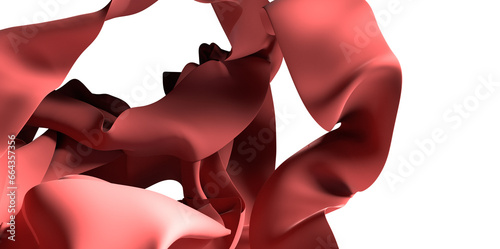 3d render of abstract red c...