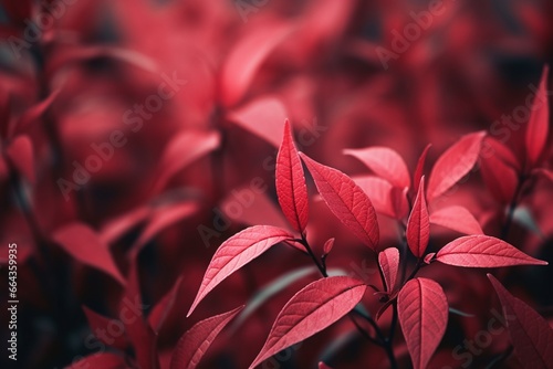 Close-Up of Red Plant Leaves with Natural Background