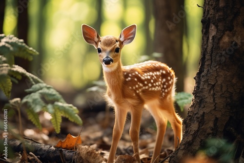Whitetail Deer Fawn in the Forest © Cyprien Fonseca