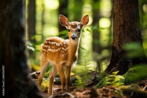 Whitetail Deer Fawn in the Forest