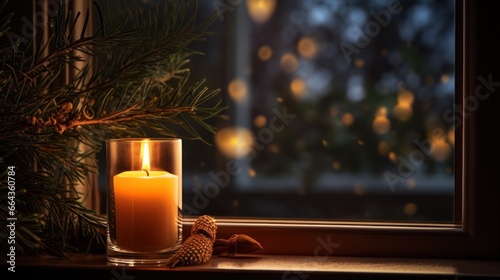 A candle burns brightly, guiding the way home during the silent and holy Christmas nights.