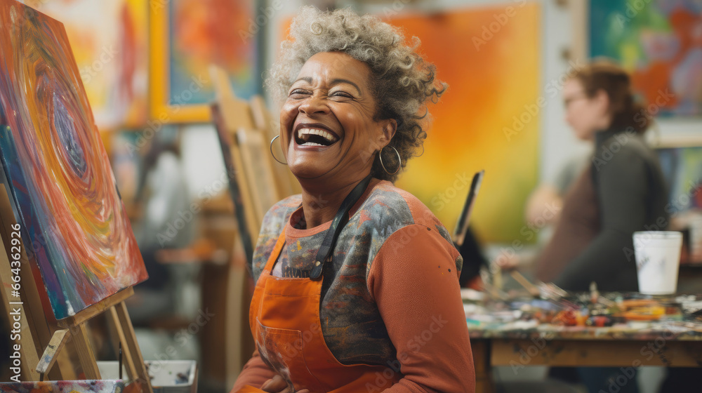 Creative Inclusive Painting Class Artists Share Laughter and Expressive Freedom.
