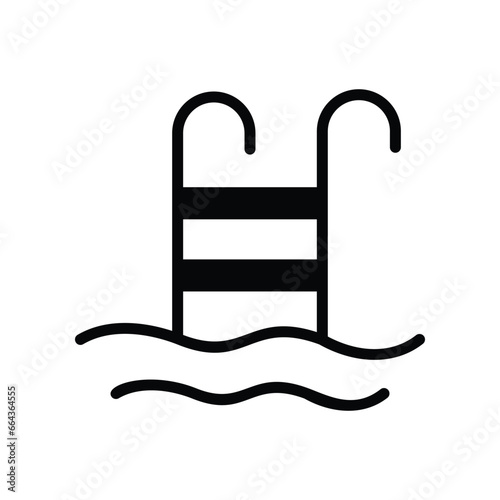 Swimming Pool icon isolate white background vector stock illustration