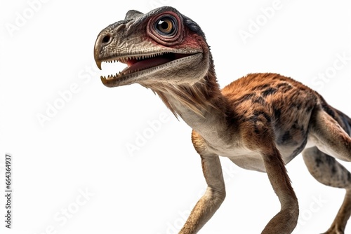 Velociraptor isolated on white background. Generative AI © Elaria