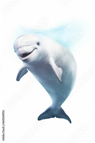illustration of Beluga Whale isolated on white background Fototapeta