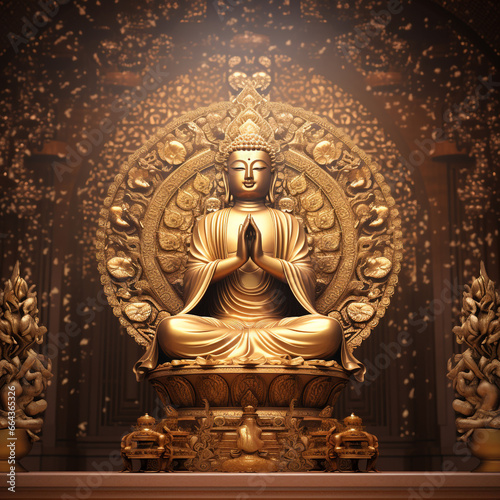 golden buddha statue in the temple