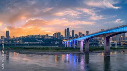 Chongqing urban architecture - the Yangtze river bridge photo
