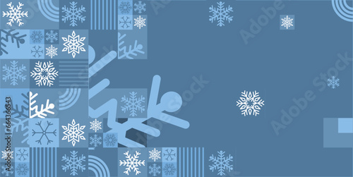 Snowflakes, Christmas, winter - background, , vector illustration in Bauhaus style