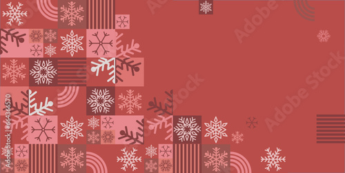 Snowflakes, Christmas, winter - background, , vector illustration in Bauhaus style