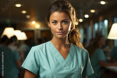 Young beautiful Registered Nurse, future doctor