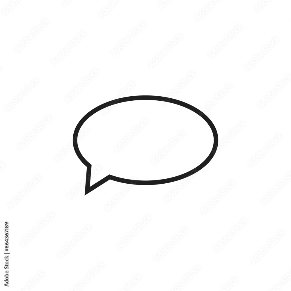 Outline message bubble icon on white background. Outline message bubble icon on white background.