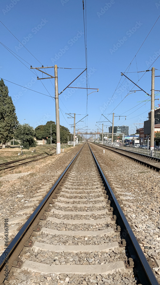 railway tracks on a clear sunny day
