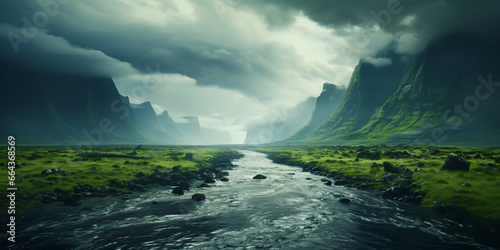 impressive and spectacular river landscape