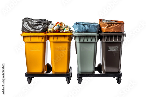 Trash Cans And Recycle Bins Isolated on a Transparent Background