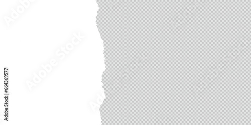 Transparent background white color torn paper with ripped cut effect blank empty banner vector file