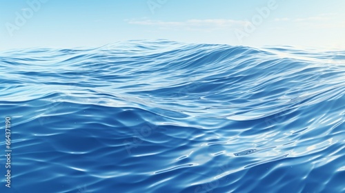 With a light background and a play of light and shadow in the shape of rounded waves, the water surface is depicted in its natural tones of blue.