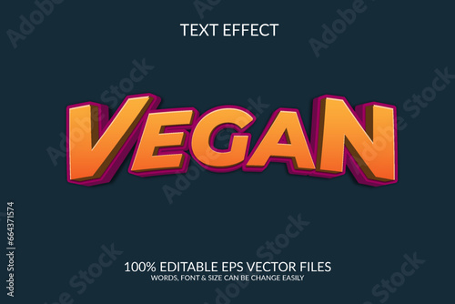 World vegan day 3d vector eps editable text effect illustration template