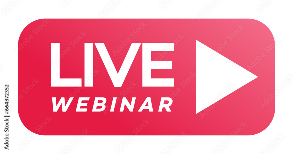 Live webinar vector icon flat style isolated on white background for social media, streaming, sign, ui, app development, TV broadcasting. 10 eps Live webinar vector icon flat style isolated on white background for social media, streaming, sign, ui, app development, TV broadcasting. 10 eps