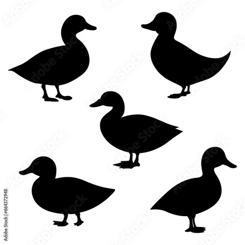 set of ducks silhouettes