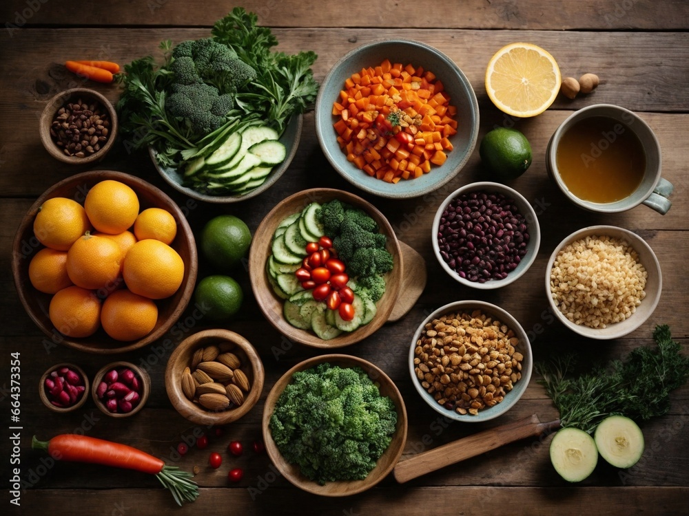 Detailed food photography, simple presentation, overhead shot of food ingredients Detailed food photography, simple presentation, overhead shot of food ingredients