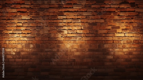 An lit brick wall with an old light texture serves as the background. Bricks' rounded corners and a light shadow provide volume.