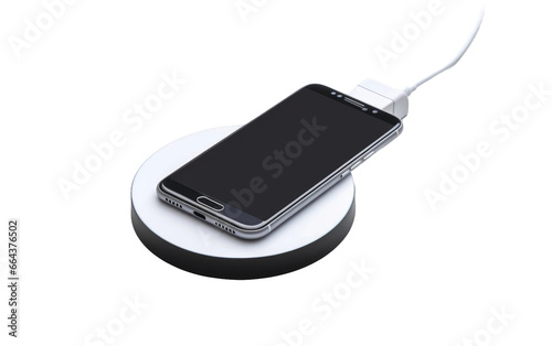 Compact Qi Charging Pad on transparent background