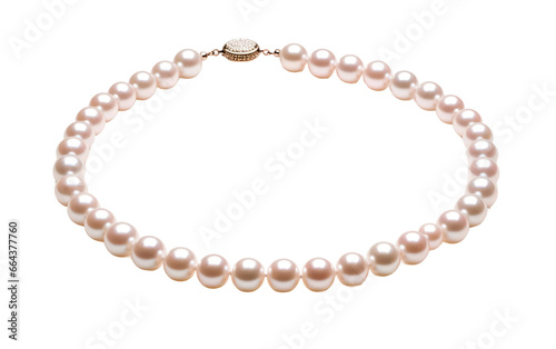 Exquisite Pearl Necklace Design on Transparent Background