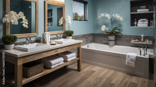 Cozy and inviting guest bathroom with plush towels