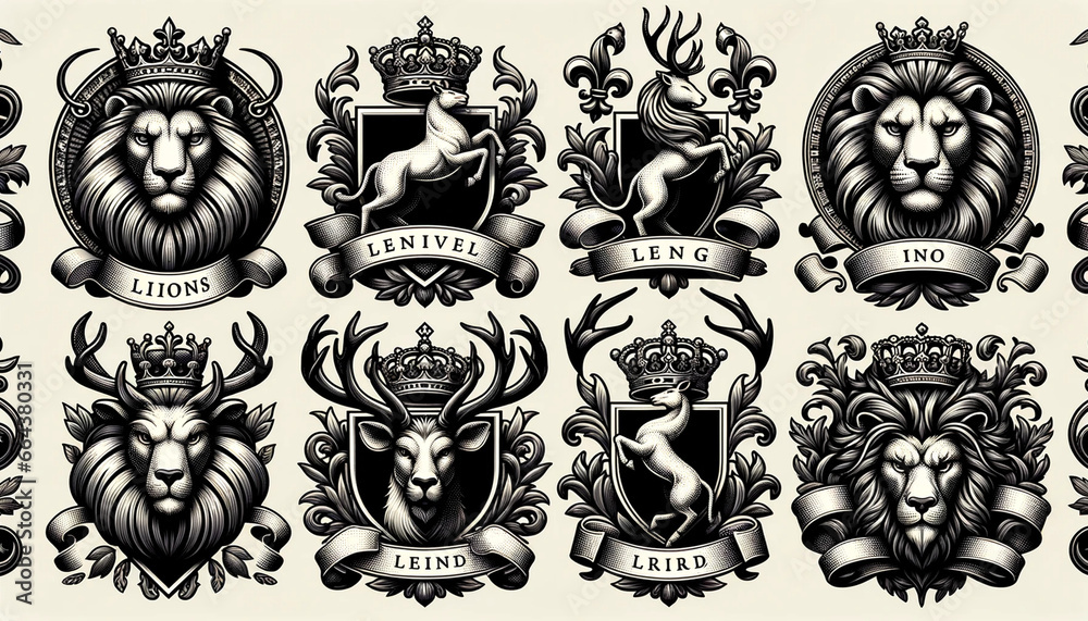 Medieval-Inspired Coat of Arms Icon Collection Medieval-Inspired Coat of Arms Icon Collection