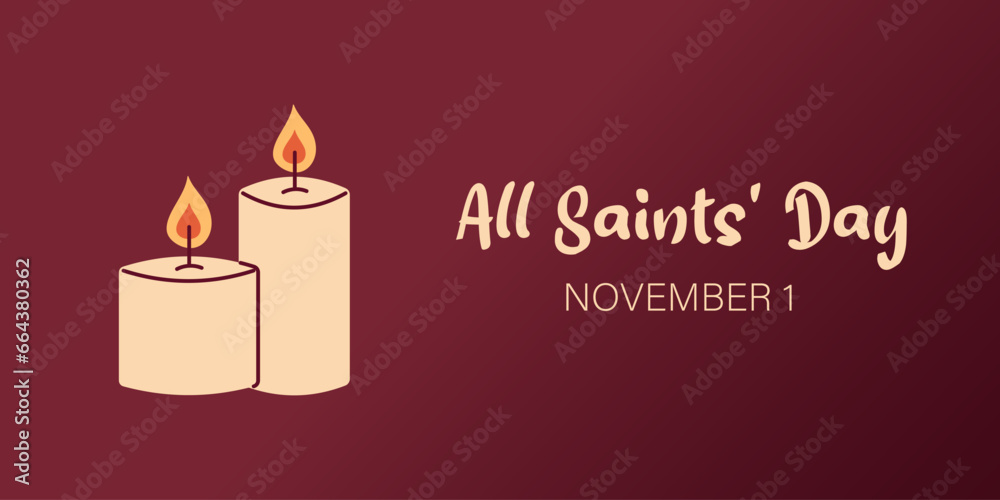 Vector All Saints Day banner. Illustration with candles for greeting card, poster, flyer and banner design. Vector All Saints Day banner. Illustration with candles for greeting card, poster, flyer and banner design.