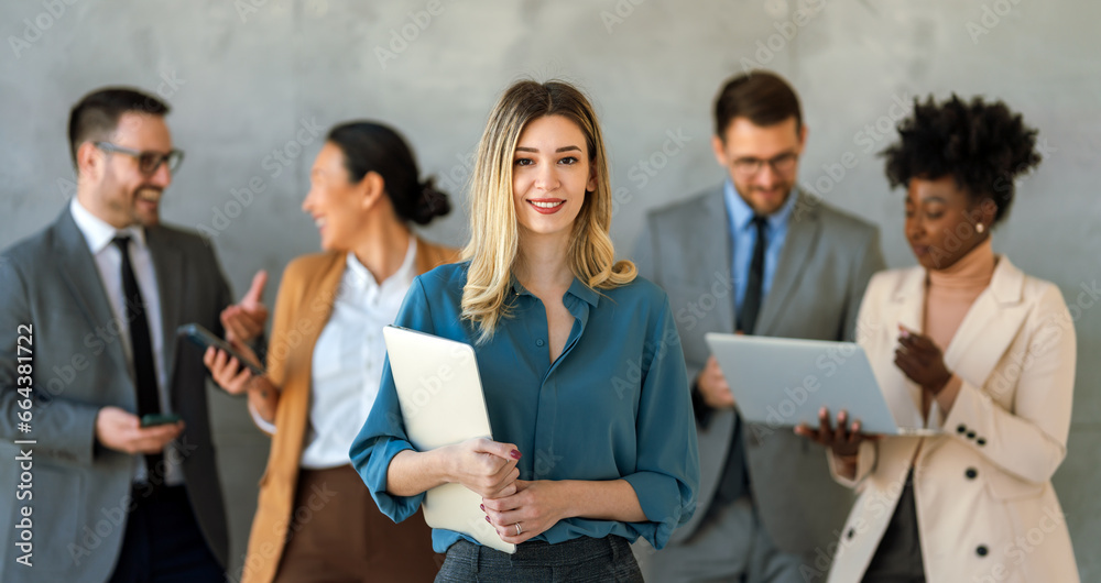 Group of successful multiethnic business team with digital devices. Technology business concept Group of successful multiethnic business team with digital devices. Technology business concept