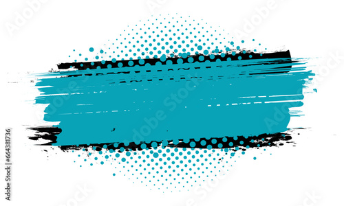 Gritty Grunge Vector Brush Stroke Color Halftone Pattern with Transparent Background PNG