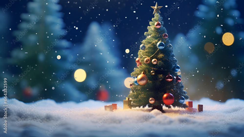 cute artistic  miniature christmas tree, merry christmas wallpaper