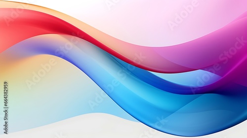 Photo colorful abstract wave design element. Abstract multicolor flowing wave lines isolated on white background