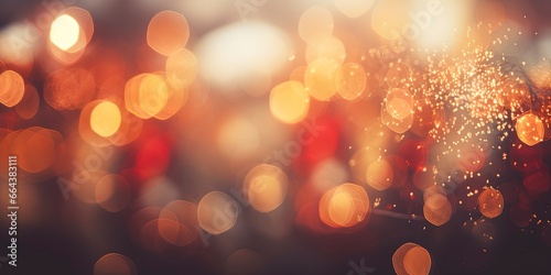 Christmas background with out of focus bokeh blur and room for copy text.