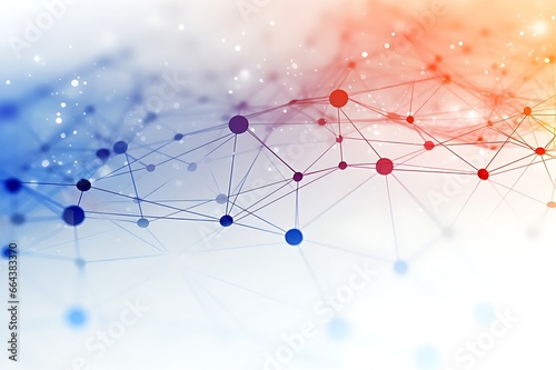A Dynamic Visualization of Network Connectivity.Molecule connected lines with dots and polygon shape Abstract technology background