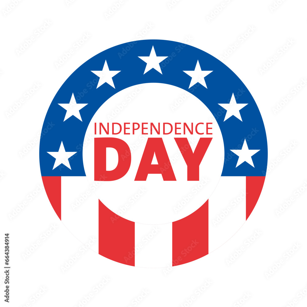 4th July icon badge. USA Independence Day. 4th July icon badge. USA Independence Day.