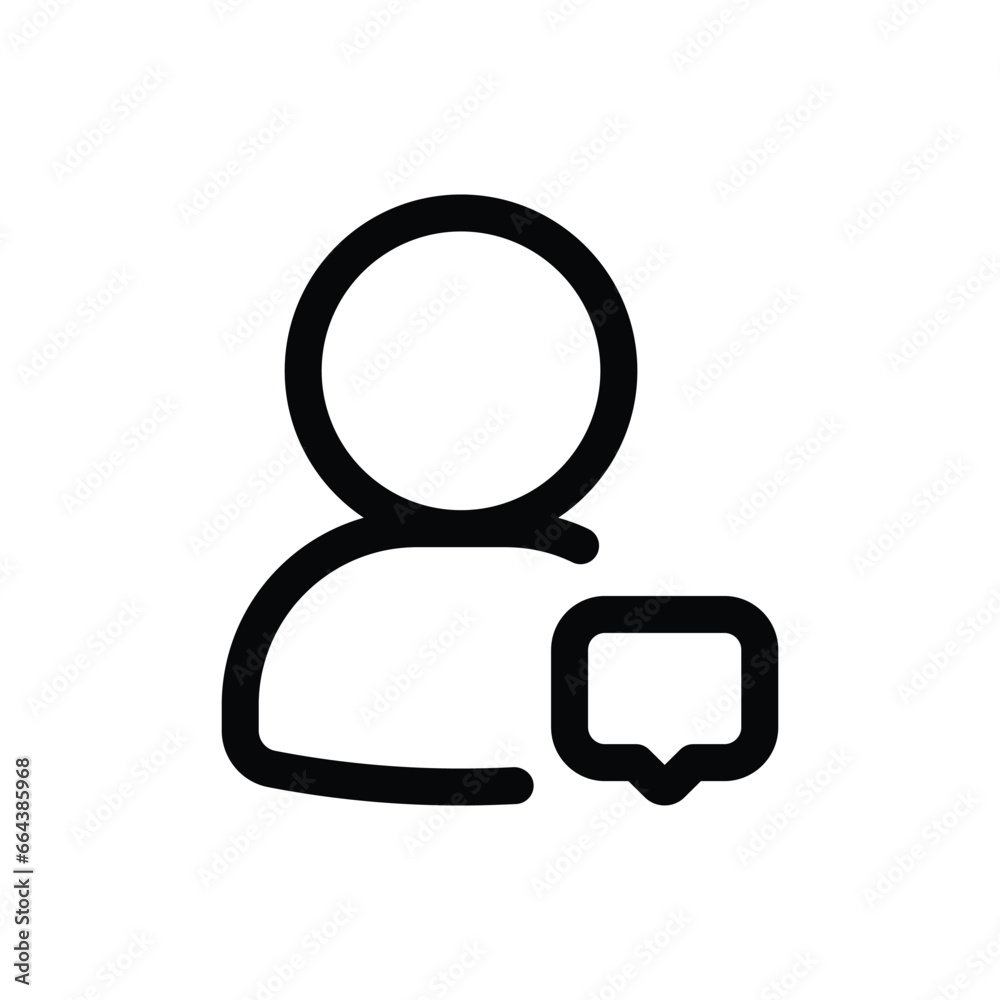 User Chat icon in trendy outline style isolated on white background. User Chat silhouette symbol for your website design, logo, app, UI. Vector illustration, EPS10. User Chat icon in trendy outline style isolated on white background. User Chat silhouette symbol for your website design, logo, app, UI. Vector illustration, EPS10.